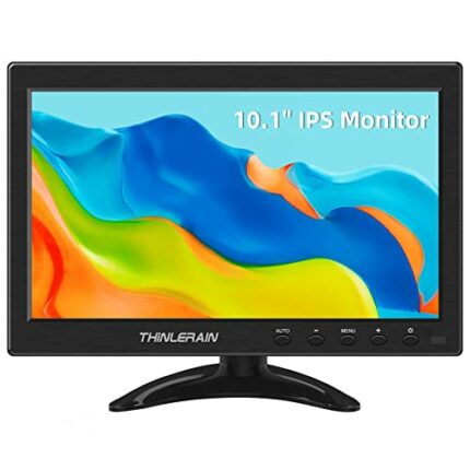Thinlerain 10.1 inch Small PC Monitor Mini Monitor HDMI Monitor with IPS Panel, 1366x768 LED Monitor Support HDMI VGA Intput, for Computer, Lapto