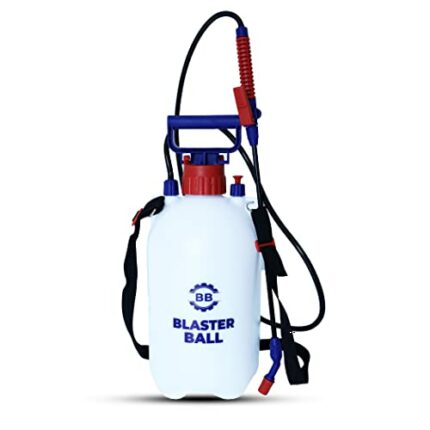 BlasterBall 5L Portable Manual Pressure Sprayer Garden Sprayer With Shoulder Strap For Garden Irrigation, Adjustable Nozzle With Pressure Release