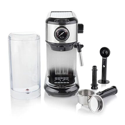 Vitinni Espresso Coffee Machine | 15 Bar Barista Pump | Milk Frother Steam Arm | 1450W Traditional Style | Cup Warmer Shelf | Cappuccino | Latte