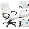 MIAOHY Faux Leather High-Back Executive Office Chair with Lumbar Support, Gaming Chair Meeting Chair Computer Chair
