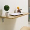 FALIYORS Wall-mounted Drop-leaf Table, Floating Computer Desk Wood Wall-Mounted Table Study Desk Double Support Side Table Kitchen Trestle Desk f