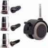 GTYT Rubber Child Caster,Furniture Caster Swivel Stem Castors,Universal 360 Degree Rotating,with Brakes,for Desk Chair Coffee Table Toy Shoes Bab