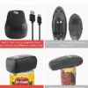 Can Opener Electric Automatic Prime for Kitchen Seniors with Arthritis Smooth Edge Rechargeable One Touch Auto Stop Shout Off Red Black (Black)