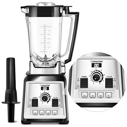 AMZCHEF Blender Smoothie Maker - 2000W Commercial Blender with 2L BPA Free Container - 25000RPM High Speed blender with 8 Speeds Control for kitc
