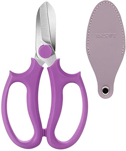 YYG Floral Shears, Premium Steel Garden Pruning Shears Floral Fruits Leaf Scissors Hand Pruner Snip Trimming Tool for Gardening Flower (Purple, 6