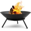 Amagabeli Fire Pits for Garden 56.8cm Premium Steel Fire Bowl Outdoor Fire Brazier for Garden BBQ Patio Heater Camping Portable Fire Basket Chimn