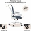 Ergonomic Office Chair, Comfort Swivel Home Office Task Chair, Breathable Mesh Desk Chair, Lumbar Support Computer Chair with Flip-up Arms and Ad