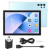 Airshi HD Tablet, Dual SIM Card 100-240V UK Plug 8 24MP Dual Camera 128GB ROM Glonass 5G Tablet for Work (Blue)