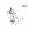 SKOAJAS Plate Casters 5 Thread M10 Castor wheels for Furniture and office chair 50mm 2inch swivel casters 160kg Silent PU universal bearing Dust-