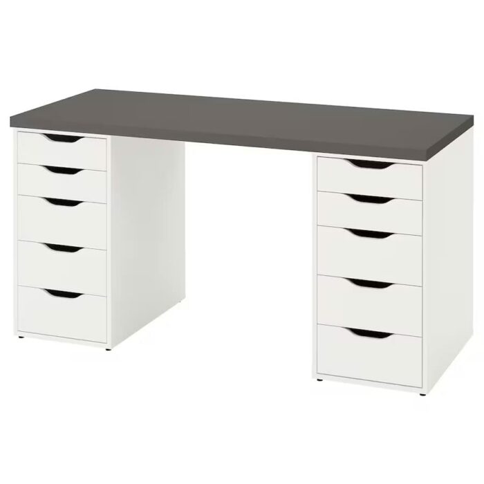 LAGKAPTEN/ALEX Desk,140x60 cm, durable and easy to care for. Desks for home. Desks & computer desks. Tables & desks. Furniture. (White)
