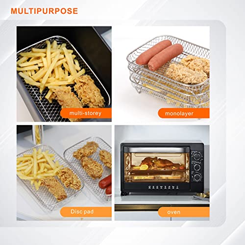 CUTIECLUB 304 Stainless Steel Air Fryer Rack for Ninja Foodi AF300UK, AF400UK & 7.6L-9.5L or Larger Dual Air fryer, Stackable Dehydrator Toast Ov