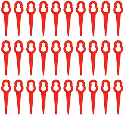 KAHEIGN 100Pcs Plastic Trimmer Blades, 76mm Lawn Mower Blades Grass Trimmer Cutters for Trim Lawn Garden Plant (Red)