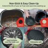 WAFE Reusable Silicone Air Fryer Liner - Easy to Clean Non-Stick Basket w/Bevelled Edges & Drain Channel - Kitchen Cooking Pot Accessories, Heat