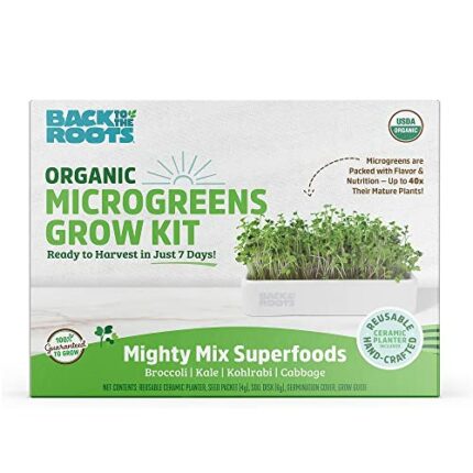 Back to the Roots Organic Microgreens Grow Kit with Ceramic Planter