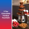Total Chef 3 Tier Electric Chocolate Fountain Machine, Fondue Large Set, 1.5 Pound Capacity, Adjustable Settings, Keep Warm Function, Perfect for