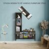 Bixiaomei Folding Wall Mounted Drop Leaf Table, Foldable Desk with Moveable Cabinets, Floating Laptop with Convertible Storage Shelves, Multifunc