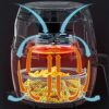 Air Fryer Basket, Steamer Basket, 304 Stainless Steel Mesh Basket for Air Fryer, Air Fryer Accessory 8 inch Basket with Handle