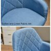 NMDCDH Home Office Modern Twill Fabric Adjustable Mid-Back Task Ergonomic Executive Chair Adjustable Height and Armrest for Women, Blue