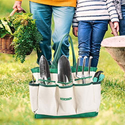 DEWINNER Garden Tool Set, Hand Tool Gift Kit, Outdoor Gardening transplanting for Gardener, with heavy duty hold bag for storage