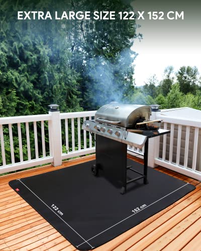 Fire Pit Mat for Decking, EC Technology 122 * 152 cm Grill Mat Outdoor BBQ Mat, Heat Resistant Mat Fireproof Mat for Decking Patios, Welding Blan