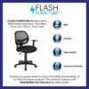Flash Furniture Black Mid-Back Task Chair, Fabric, Product in Inches (L x W x H): 24.0 x 21.0 x 39.0
