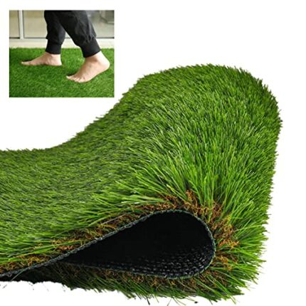 MOVKZACV Artificial Grass,Garden Synthetic Fake Grass Mat of Green High Density Natural Realistic Looking Garden Lawn,2m x 0.5m Green Astro Turf,