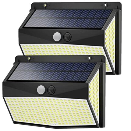 ZFITEI Upgraded Solar Lights Outdoor Garden,318LED Solar Garden Lights,300ºWide Angle IP65 Waterproof Outdoor Lights,Solar Security Lights Outdoo