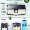 AloftSun Solar Lights Outdoor Garden, Big Size 300 LED Solar Motion Sensor Lights Outdoor IP67 Waterproof 3 Modes 270° ｰWide Angle Outdoor Solar