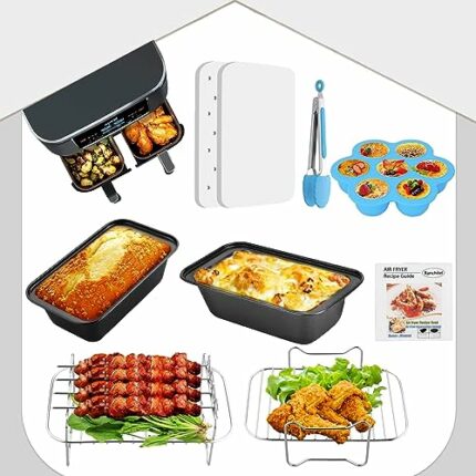 Air Fryer Accessories for Ninja, HOMGEN Air Fryer Accessory Fits for 8L-9.5L Ninja Dual Air Fryer AF300UK AF400/451UK or Larger Dual Air Fryers w