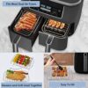 Aohcae Air Fryer Rack, 304 Stainless Air Fryer Shelf with 4 Skewers and Brush,Air Fryer Rack Compatible with Ninja Tower Dual AF300UK AF400UK Air