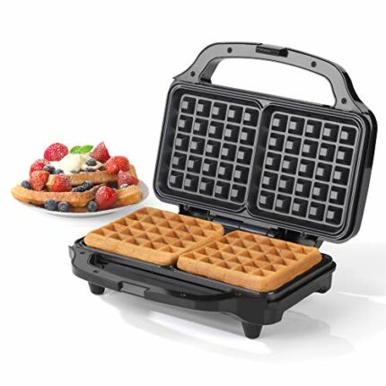 Salter EK2249 Waffle Maker – Deep Fill Wall Iron Machine with XL Non-Stick Cooking Plates, Belgian & American Waffles, Square Homemade Breakfast/