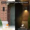 Unikcst Dawn to Dusk Outdoor Wall Lights Mains Powered IP44 Black Outside Light with Sensor 240V for Front Door Porch - Incl. 1X 5W GU10 LED Warm