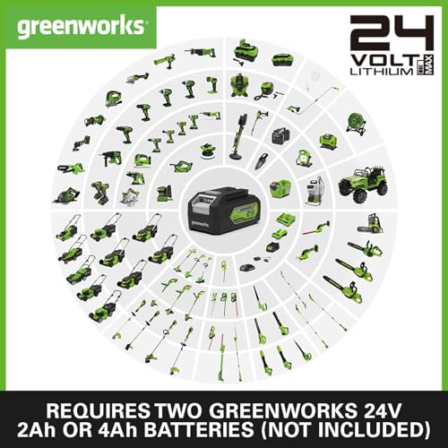 Greenworks Lawn Mower 2x24V(48V) Cordless Lawnmower with Mulcher + 50L Grass Bag. Fast Grass Cutter up to 440m². 41cm Cutting Width. Tool Only WI