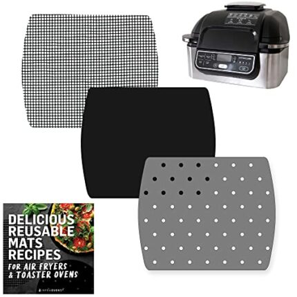 Air Fryer Reusable Liner Accessories for Ninja Foodi Grill AG301 5-in-1 4qt Ninja Air Fryer Accessories with Air Fryer Recipes, Easy to Clean, Fo