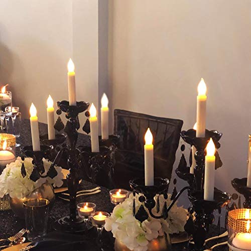 Raycare 12PCS LED Taper Candle Lights, Harry Potter Floating Candles, Flameless Battery Operated Window Candles for Valentine's Day Party Decorat