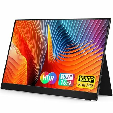 VILVA Portable-Monitor-for-Laptop - 15.6'' 1080P FHD IPS Display USB-C&HDMI Portable Monitor for Laptop with Cover and Speakers, External Monitor