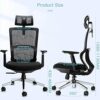 iOCHOW Office Chair Mesh Desk Chair: Breathable High Back Ergonomic Office Chair with Adjustable Headrest and 3D Armrest, 130° Reclining Comforta