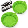 WAFE Reusable Silicone Air Fryer Liner - Easy to Clean Non-Stick Basket w/Bevelled Edges & Drain Channel - Kitchen Cooking Pot Accessories, Heat
