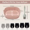 ZAFAH 2Pcs Silicone Air Fryer Liner Square, 7.1 Inch – Reusable Air Fryer Silicone Liner –Non-Stick & Heat Resistant – Replacement for Paper Air