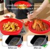 2pcs Air Fryer Silicone Pot,7.5inch Round Silicone Air Fryer Liner,Foldable Air Fryer Silicone Liner for Air Fryer, Oven, Microwave