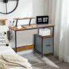 WALNUT Computer Desk Writing Workstation W/Movable Storage Rack & Shelf For Home Office
