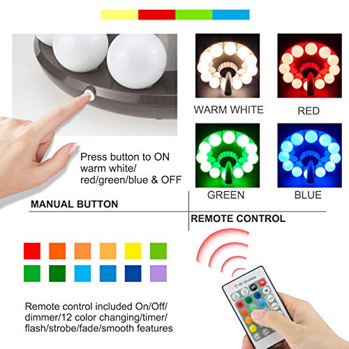 HONWELL LED Parasol Umbrella Lights, Outdoor Patio Umbrella Light, Battery Operated Cantilever Parasol Lights with 12 Warm White Bulb, Patio Tent