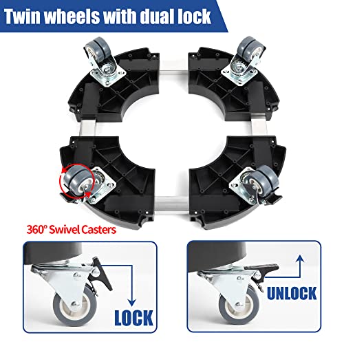 W B D WEIBIDA Plant Caddy with Wheels Heavy Duty 440lbs Capacity, Adjustable 15-21 Inch Rolling Plant Stand Indoor Outdoor, Large Plant Cart Doll