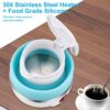 WADEO Foldable Electric Kettle, Portable Travel Electric Kettle with Food Grade Silicone, Quick Boiling Kettle with 2 Collapsible Cups & 1 Collap