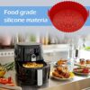 2Pcs Air Fryer Liner Red Reusable Silicone Air Fryer Pot Heat Resistant Air Fryer Non-Stick Silicone Basket 7.9inch Round Baking Pan Air Fryer Ac