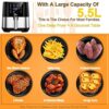 Air Fryer Oven, Uten 5.5L Oil Free Air Fryers for Home Use, LED Screen with Digital Display, Timer and Fully Adjustable Temperature Control for H