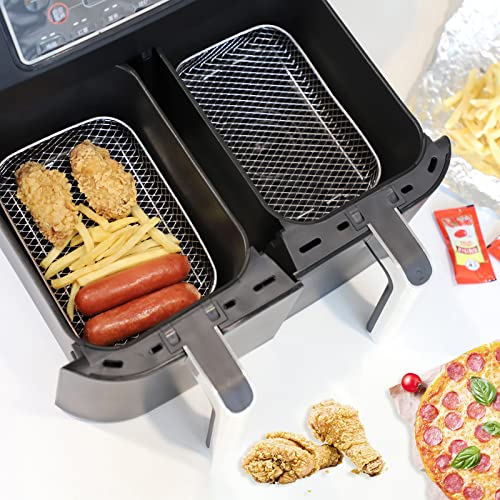 CUTIECLUB 304 Stainless Steel Air Fryer Rack for Ninja Foodi AF300UK, AF400UK & 7.6L-9.5L or Larger Dual Air fryer, Stackable Dehydrator Toast Ov