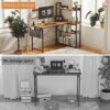 SiliBamb 47 Inch Computer Desk for Home Office, Small L Shaped Desk with Shelves, Corner Desk with Storage, Home Office Desks, Writing Study Desk