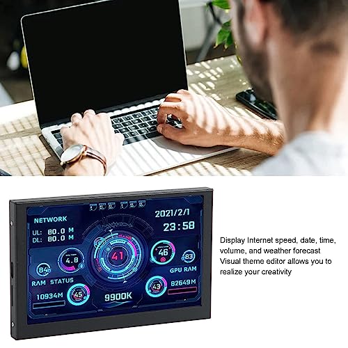 Bewinner 5 inch IPS USB C Mini Screen for Desktop PC, Computer Temperature Display Type C Sub Screen for PC Case Secondary Screen, Suitable for A
