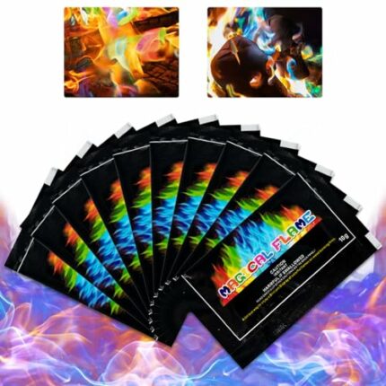 Mystical-Fire Sachets, Fire Colour Changing Powder, Fire Cones Colour Changing, Magical Flames Suitable for Indoor and Outdoor, Party Dinner, Yar